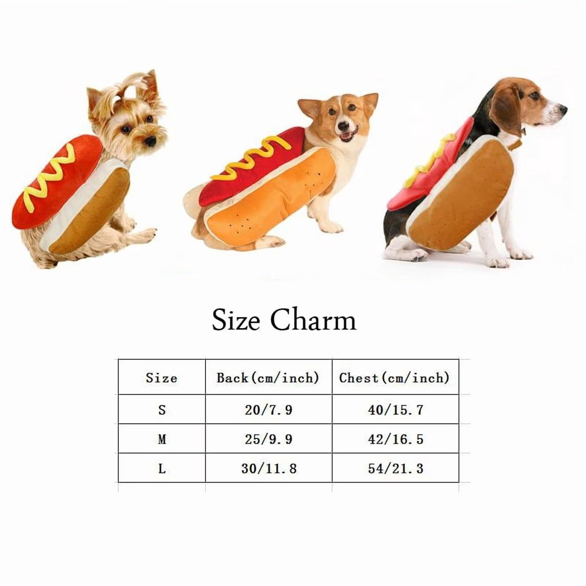Hot Dog Pet Costume Clothes Cute Cat Puppy Outfit Mustard Cosplay Clothes Dogs Fancy Dress Halloween Party Decorations (Small)