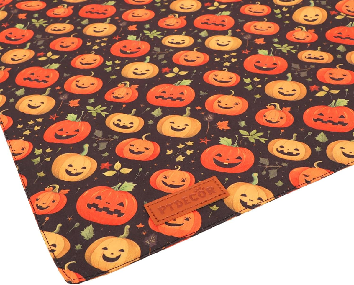 Halloween Dog Bandana, Skeleton Pumpkin Halloween Scarf, X-Large