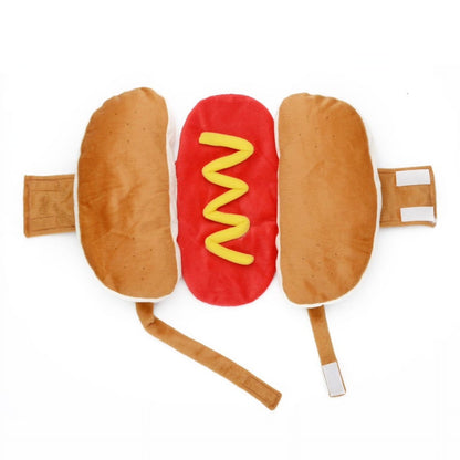 Hot Dog Pet Costume Clothes Cute Cat Puppy Outfit Mustard Cosplay Clothes Dogs Fancy Dress Halloween Party Decorations (Small)